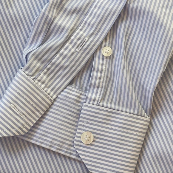 Paco Rabanne slim fit stripped button down shirt long sleeve size 16,5 or M/L - Picture 2 of 8